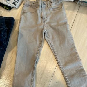 H&M light gray 6x unisex skinny jeans new with adjustable elastic/button waist